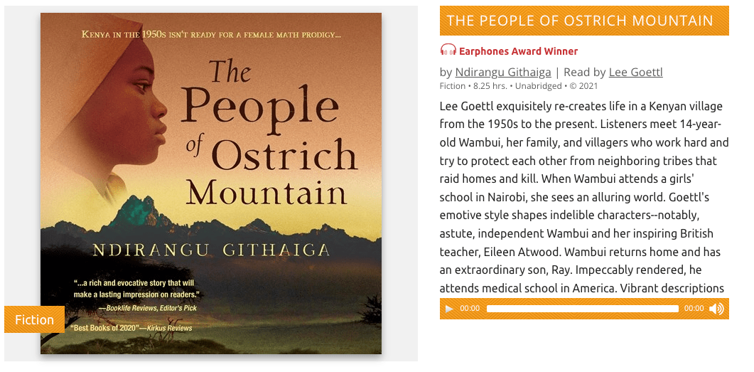 Lee Goettl Earns Earphones Award for Narration of “The People of Ostrich Mountain”